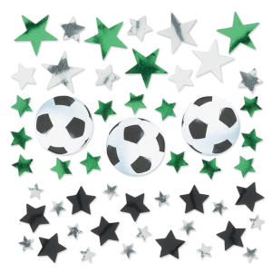 fodbold konfetti med stjerner og fodbolde