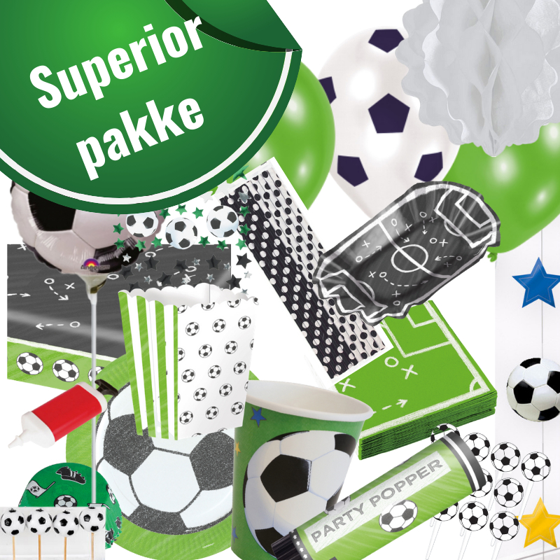 Fodboldfest pakke 'Superior' med 156 stk. fodboldpynt.