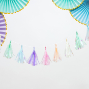 Tassel guirlande med pastel farvet glimmer tasseler