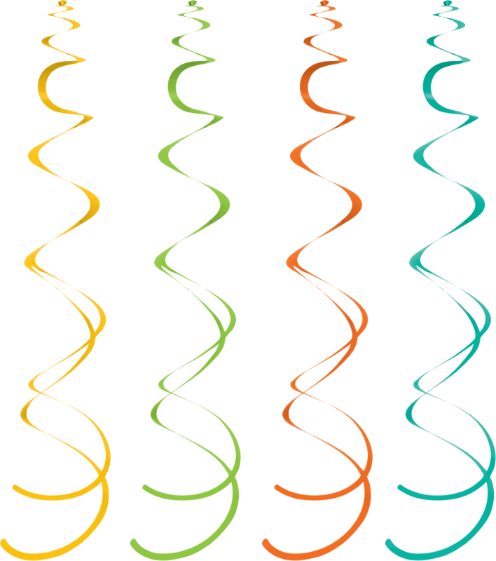 Fødselsdagsguirlande Swirls - 10 stk.
