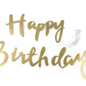 fødselsdagsguirlande happy birthday guldfarvede