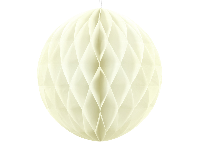 Billede af Honeycomb dekorationskugle, creme, 30 cm - 1stk.