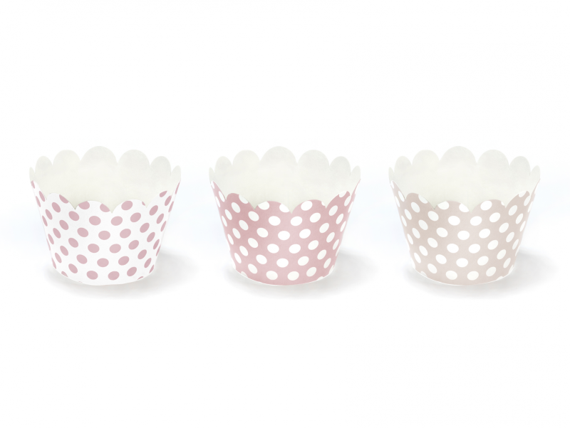 Billede af Cupcake wrappers/muffinsforme, lyserødt - 6 stk.