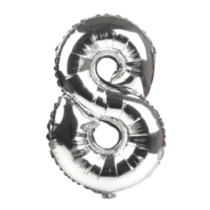 sølv talballon 8 tal 