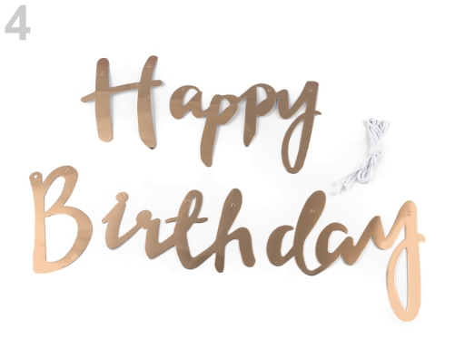 Rosegold 'Happy Birthday' fødselsdagsguirlande - 1stk.