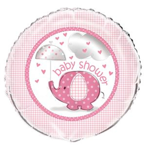 Babyshower folie ballon med lyserød elefant