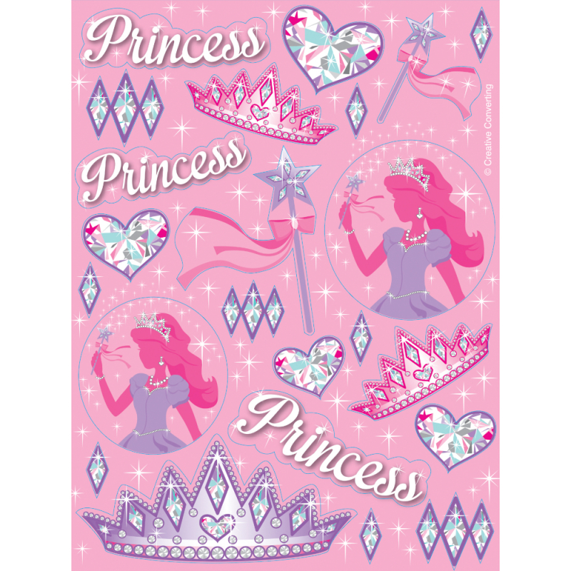 Prinsesse klistermærker - 2 ark.