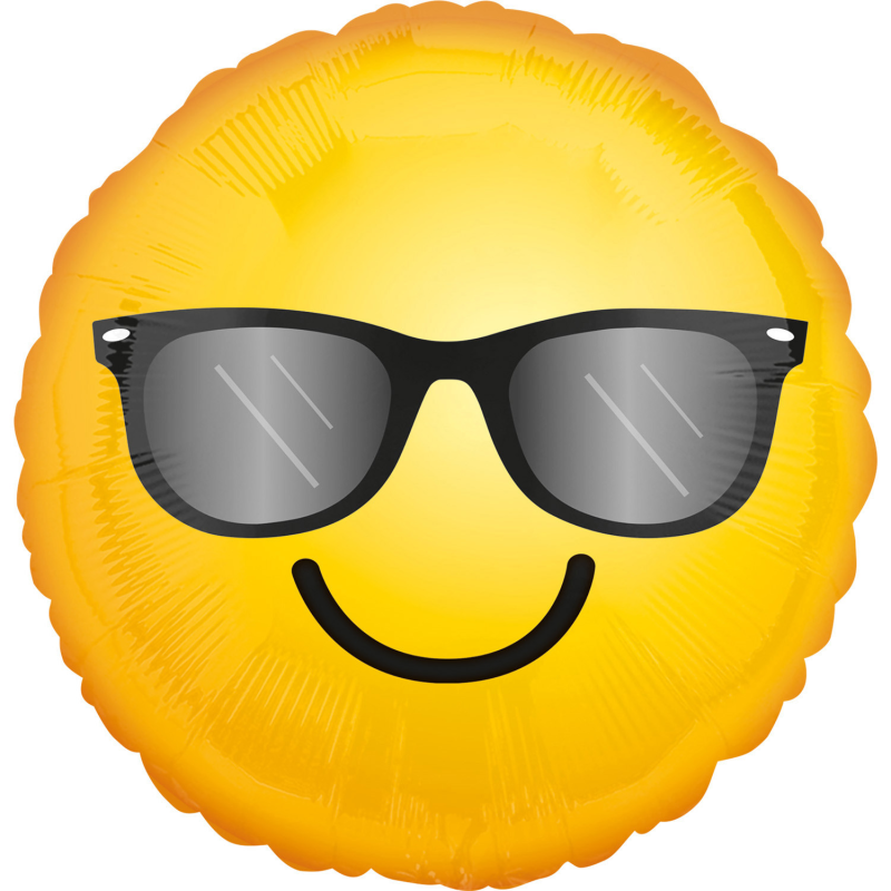 Billede af Emoji folie ballon solbriller, 43 cm - 1 stk.