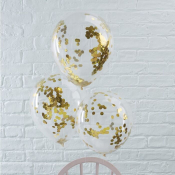 konfetti balloner guldfarvet