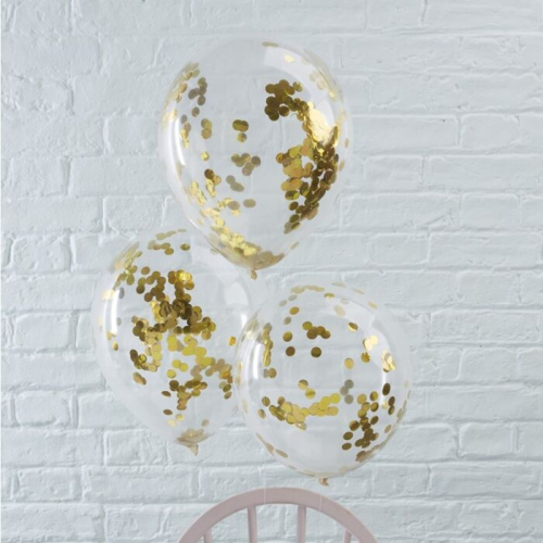 konfetti balloner guldfarvet