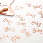 Rosegold konfetti til babyshower