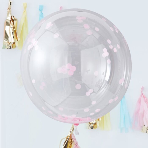 Konfetti ballon med pink konfetti