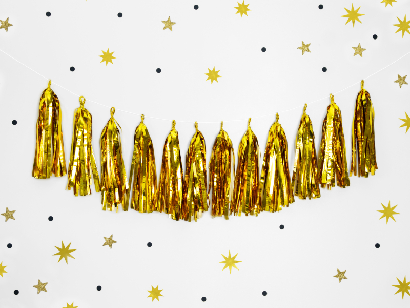 Tassel guirlande, guld - 1 stk.