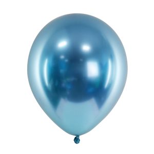 blå metallic balloner