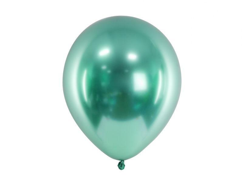 Balloner, grøn metallic, latex - 5 stk.