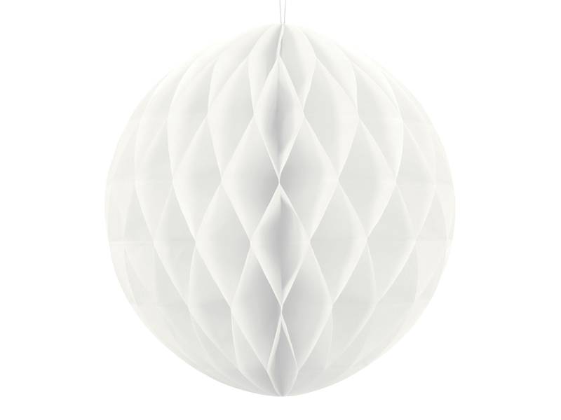 Honeycomb dekorationskugle, hvid, 10 cm - 1stk.
