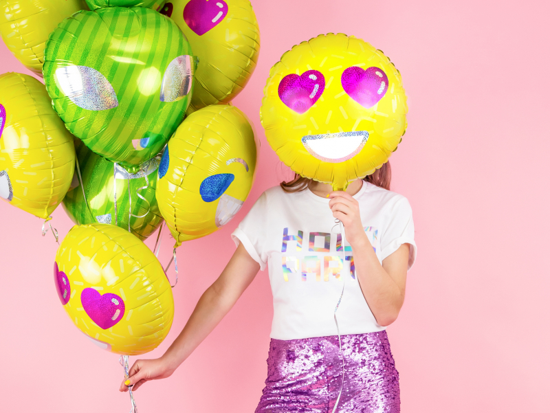 Billede af Emoji folie ballon ´Love´, 45cm - 1 stk.