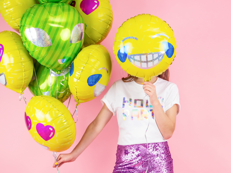 Billede af Emoji folie ballon 'Smile', 45cm - 1 stk.