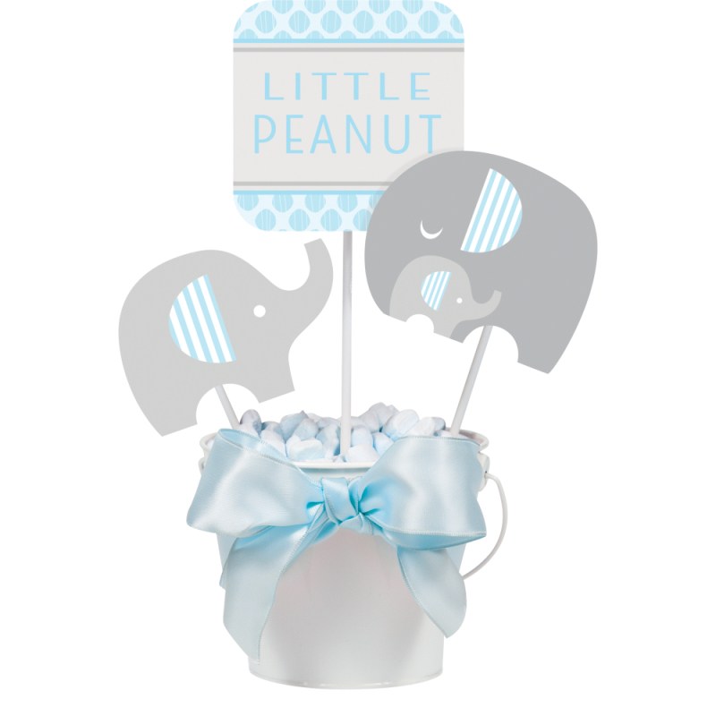 Dekorationspinde til Baby Shower, dåb, navngivning, lyseblå - 3 stk.