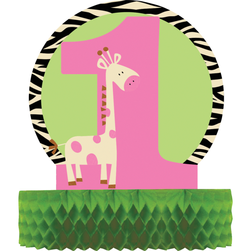 Bordpynt til 1. fødselsdag med giraf til pige - 1 stk.