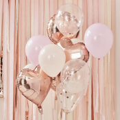 Ballonbuket rosegold konfetti