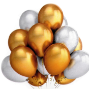 balloner metallisk guld og sølv