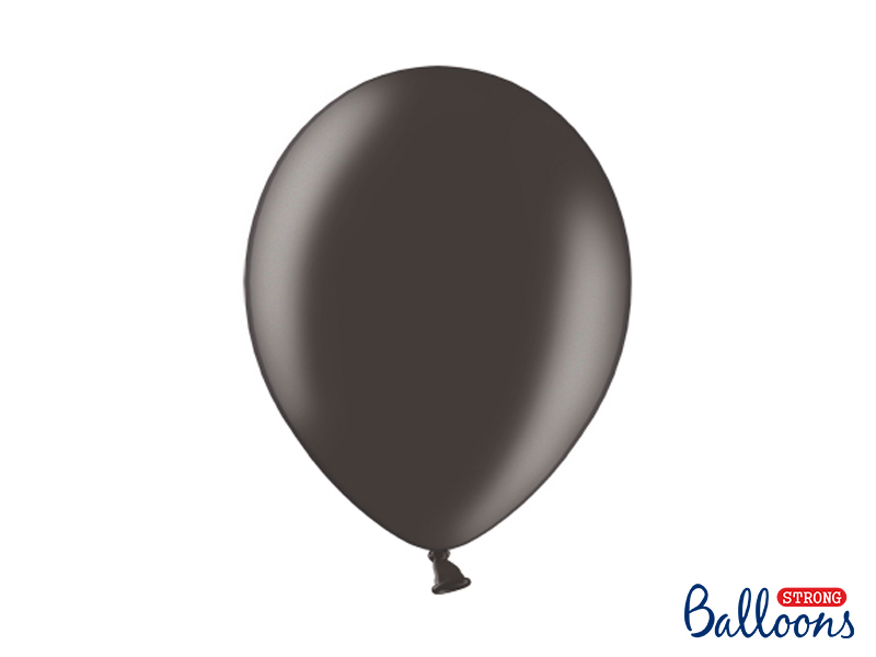 Billede af Balloner sort metallic, latex - 10 stk.