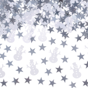 Julekonfetti med stjerner og snemænd