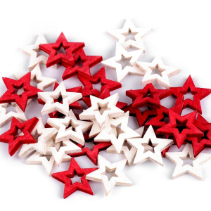 Konfetti, julekonfetti stjerner, træ, rød/hvid
