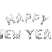 Ballonguirlande nytår 'Happy New Year, sølv 
