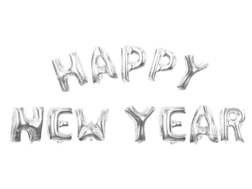 Ballonguirlande nytår 'Happy New Year, sølv 
