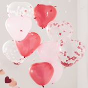 hjerte balloner med konfett
