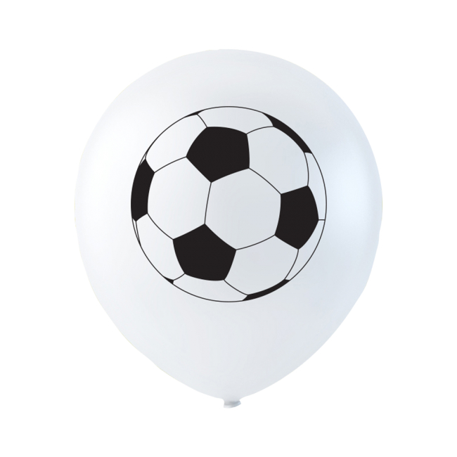 Fodbold balloner, hvid - 6 stk.