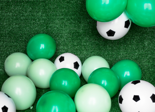 grønne balloner til fodbold fest