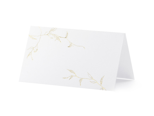 Elegant bordkort i hvid med mønster
