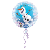 Rund folie ballon med motiv af Olaf fra FROST