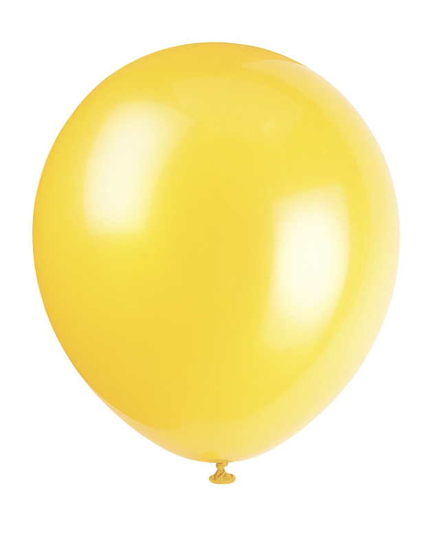 Latex balloner til temafest, gul - 10 stk.