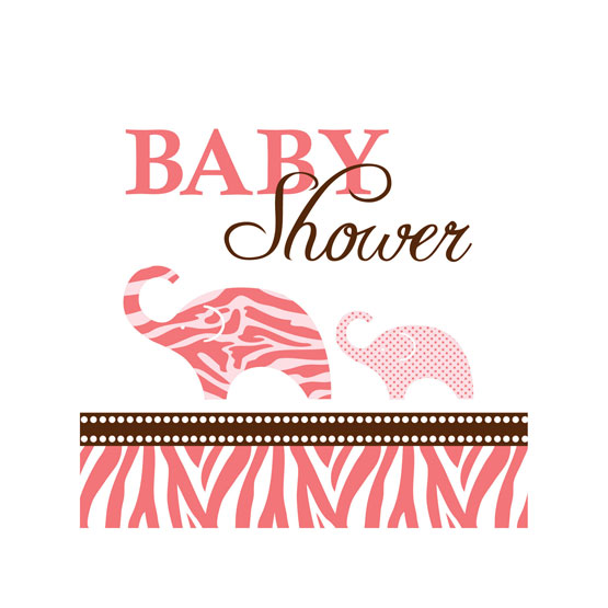Billede af Baby Shower servietter til pige i safari look (små)- 16 stk.