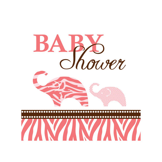Baby Shower servietter til pige i safari look (små)- 16 stk.