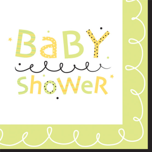 Servietter baby shower neutrale farver