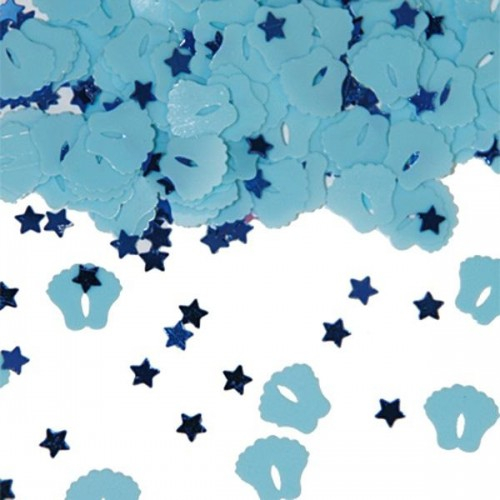 konfetti lyseblå små fødder og stjerner