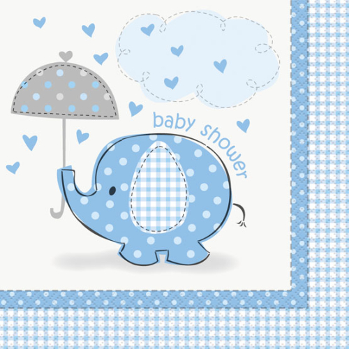 servietter med elefant til baby shower
