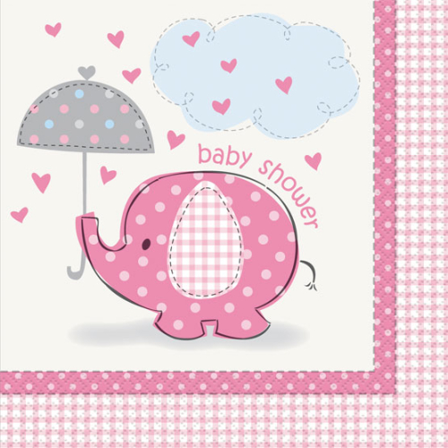 servietter til baby shower med elefant