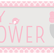 banner til væg baby shower lyserød