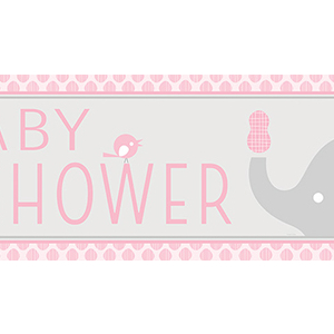 banner til væg baby shower lyserød