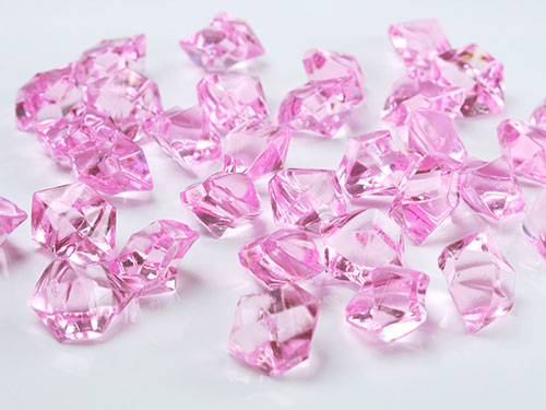 bordpynt krystaller lyserød