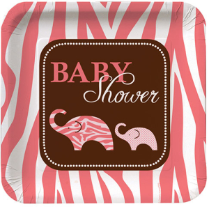 Paptallerkner med motiv baby shower