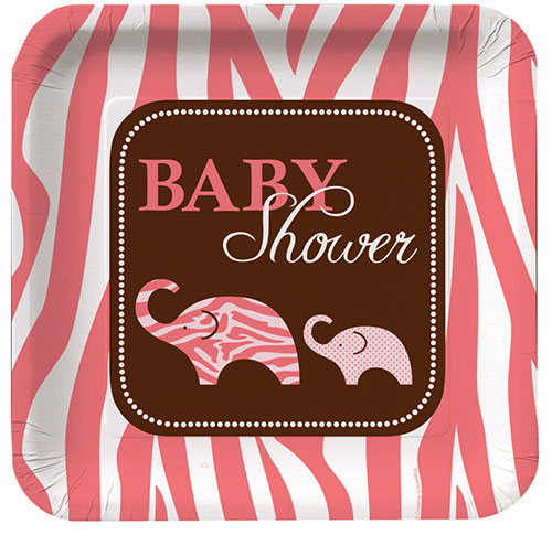 Paptallerkner med motiv baby shower