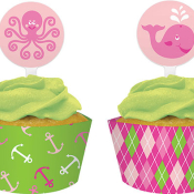 søde muffins forme inklusive muffinpinde og pynt til baby shower, fødselsdag, barnedåb