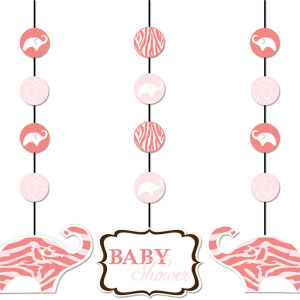 hænge guirlande til baby shower med søde elefanter 